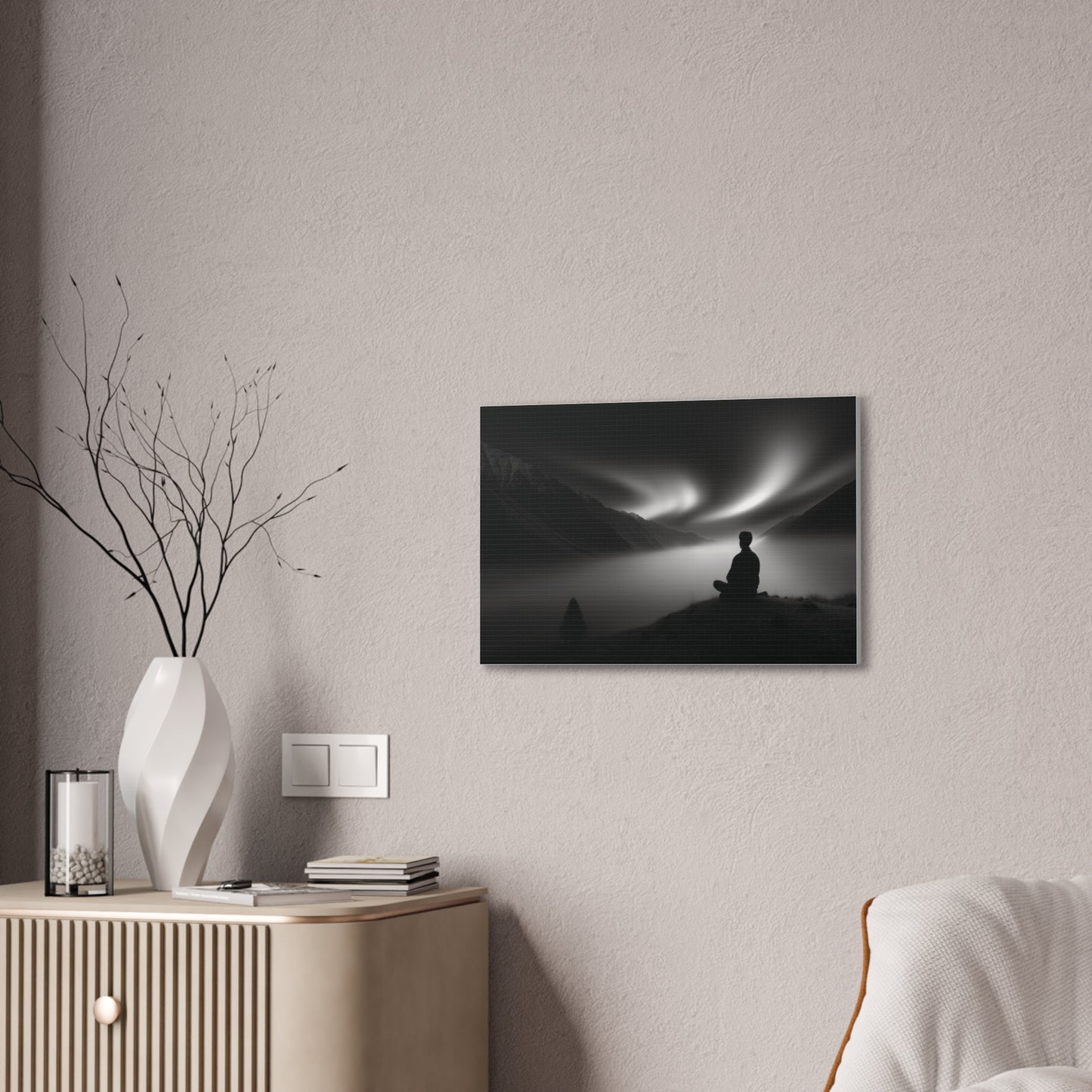 Serene Aurora Meditation Canvas - Mindfulness & Yoga Room Decor