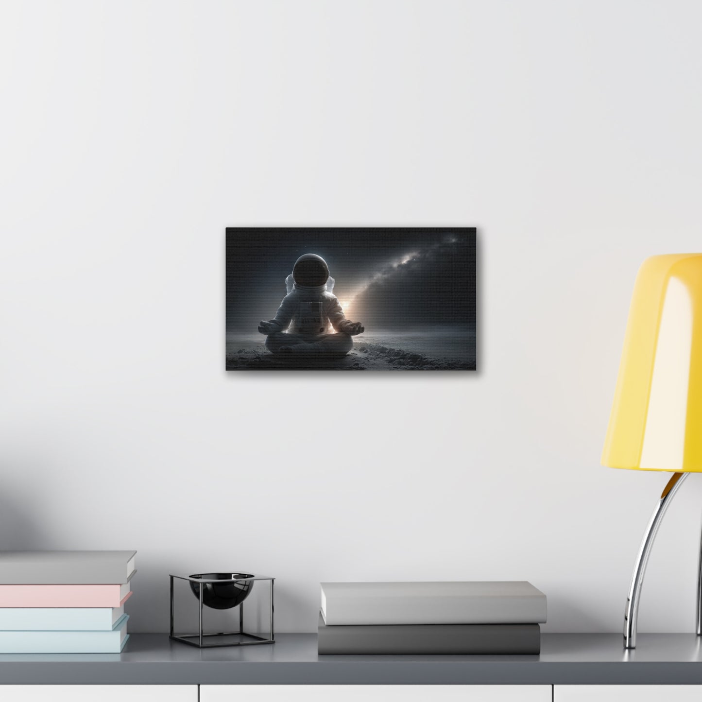 Meditating Astronaut Canvas Wall Art — Space Galaxy Zen Stretched Canvas