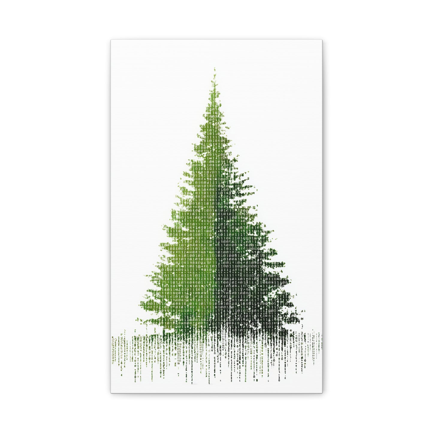Pine Tree Mode Canvas Stretched Art — 0.75" Woodland Wall Decor
