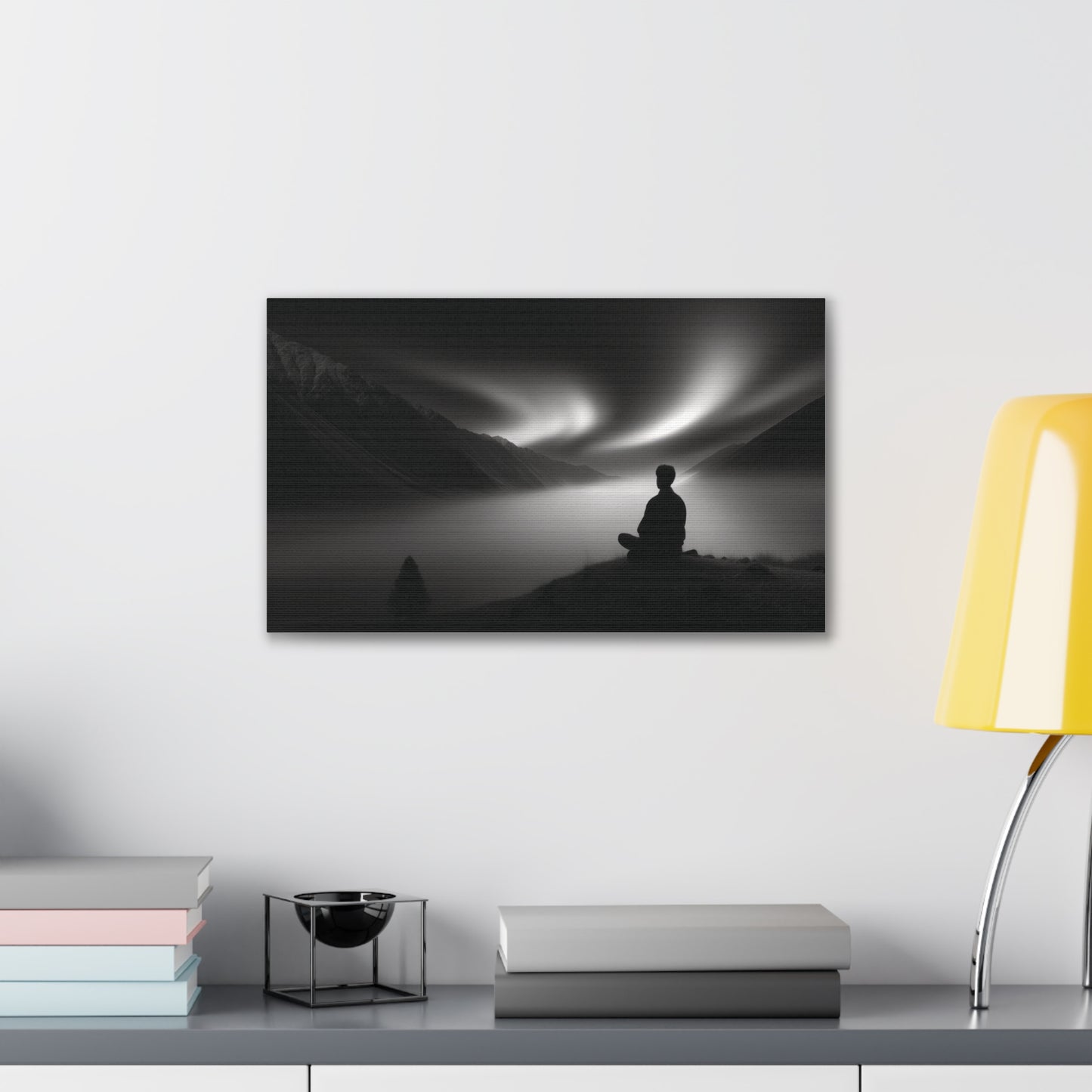 Serene Aurora Meditation Canvas - Mindfulness & Yoga Room Decor