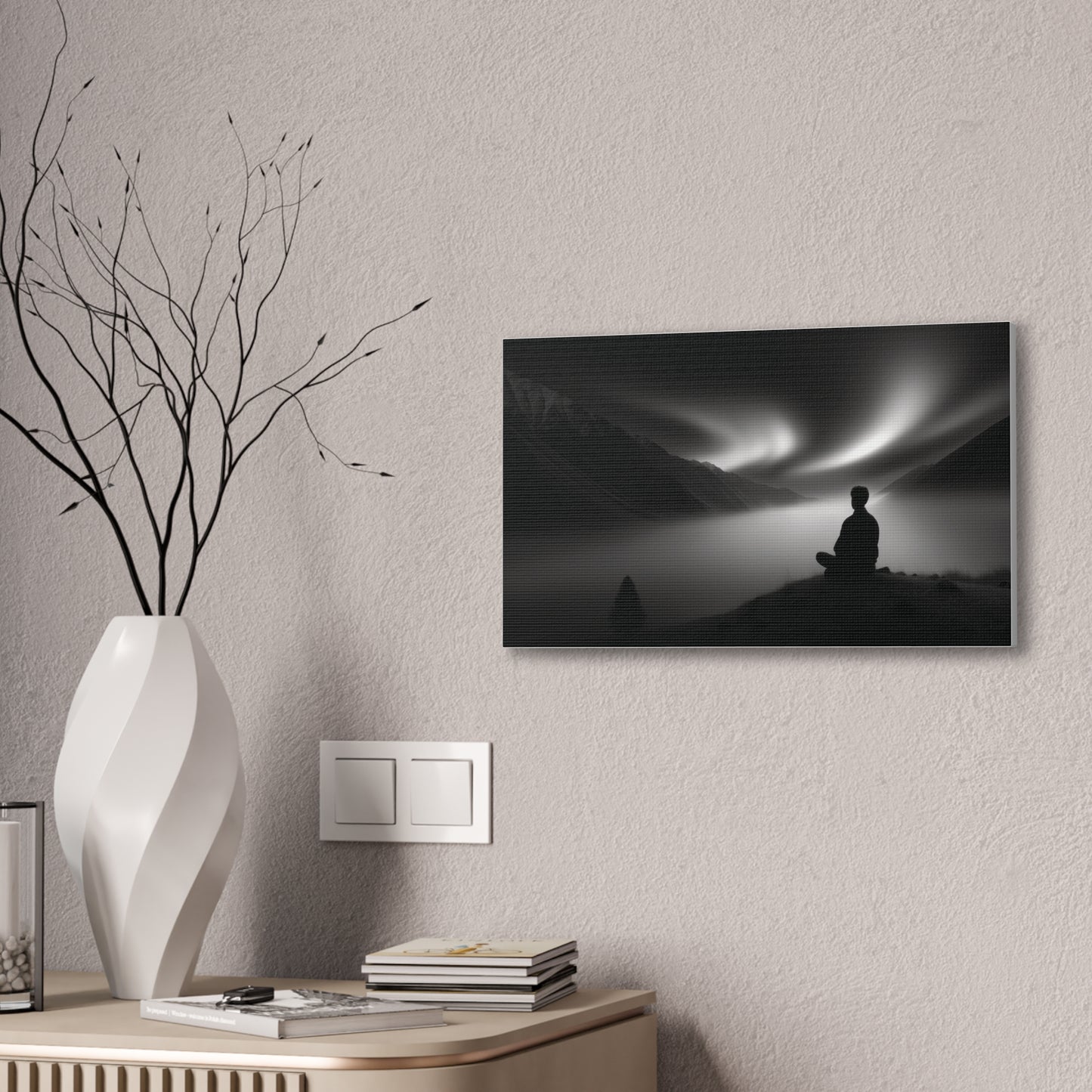 Serene Aurora Meditation Canvas - Mindfulness & Yoga Room Decor