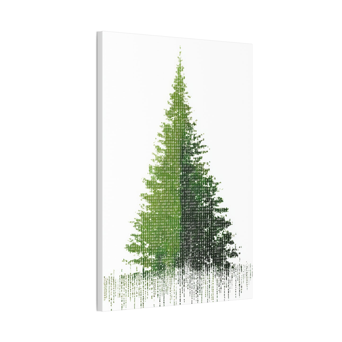 Pine Tree Mode Canvas Stretched Art — 0.75" Woodland Wall Decor