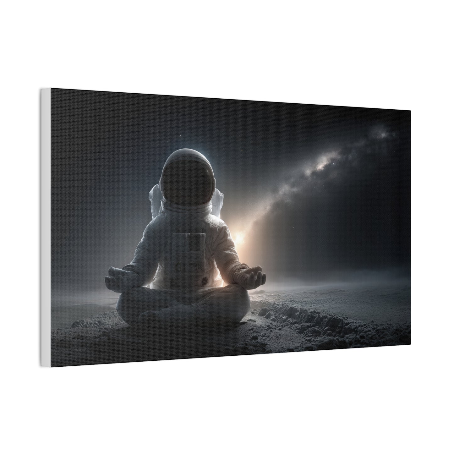 Meditating Astronaut Canvas Wall Art — Space Galaxy Zen Stretched Canvas