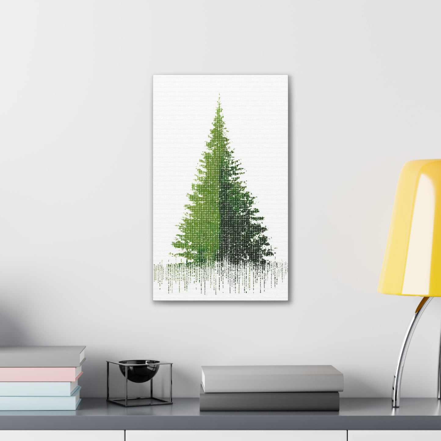 Pine Tree Mode Canvas Stretched Art — 0.75" Woodland Wall Decor