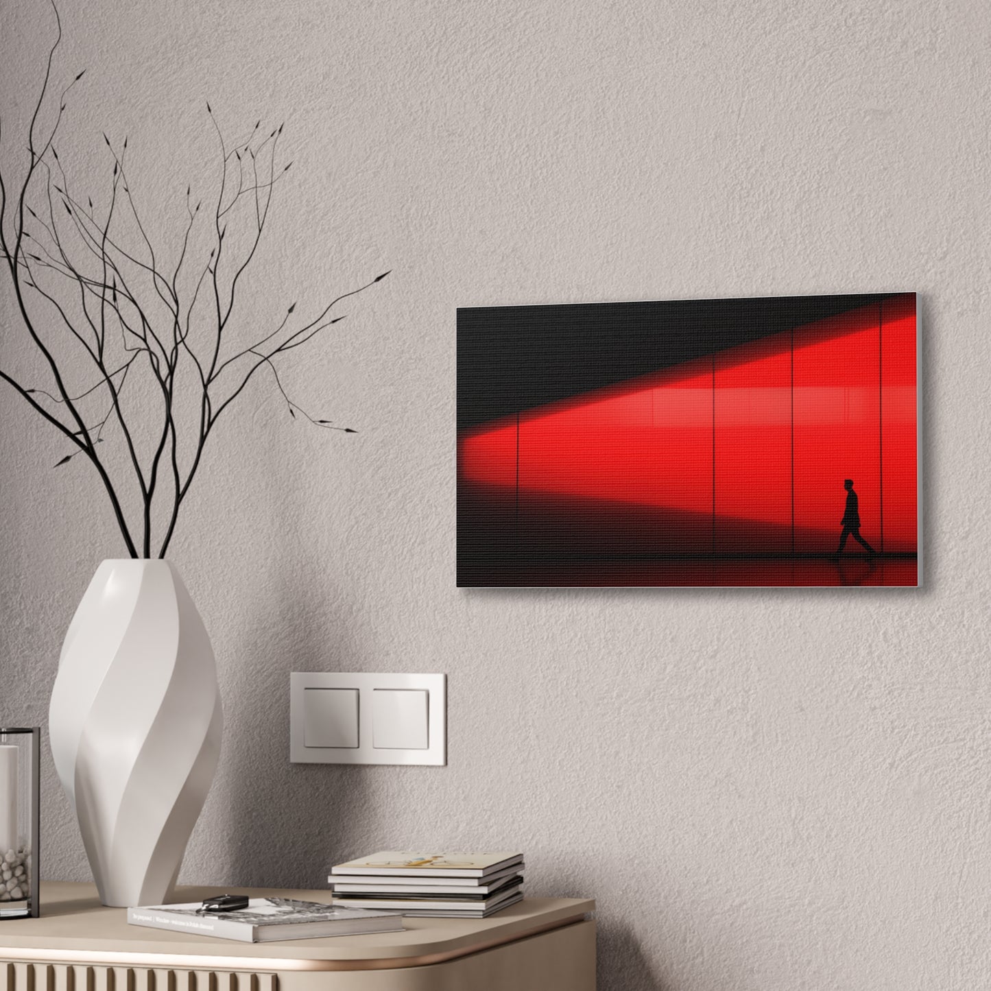 Solitude in Red- Minimalist Canvas Wall Art