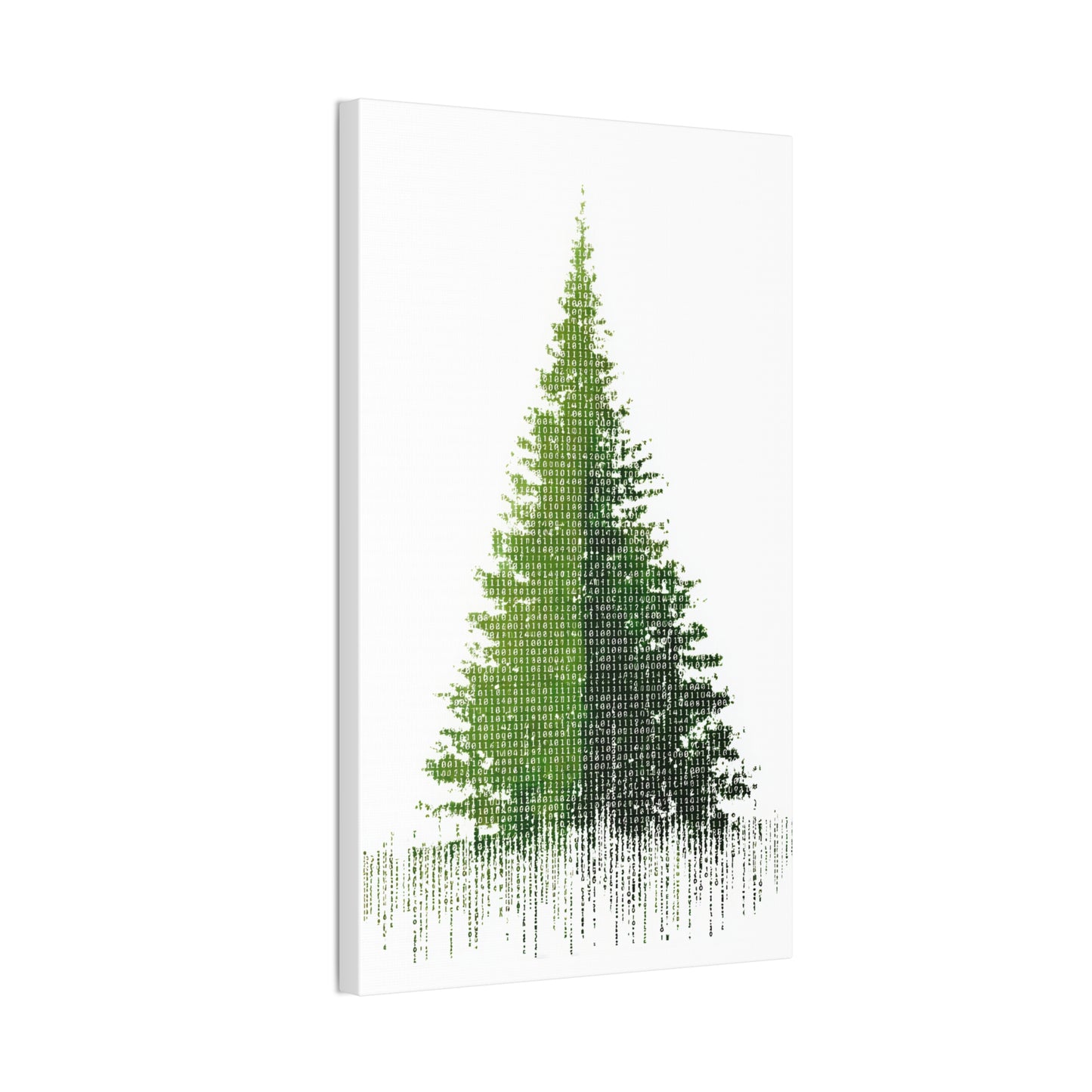 Pine Tree Mode Canvas Stretched Art — 0.75" Woodland Wall Decor