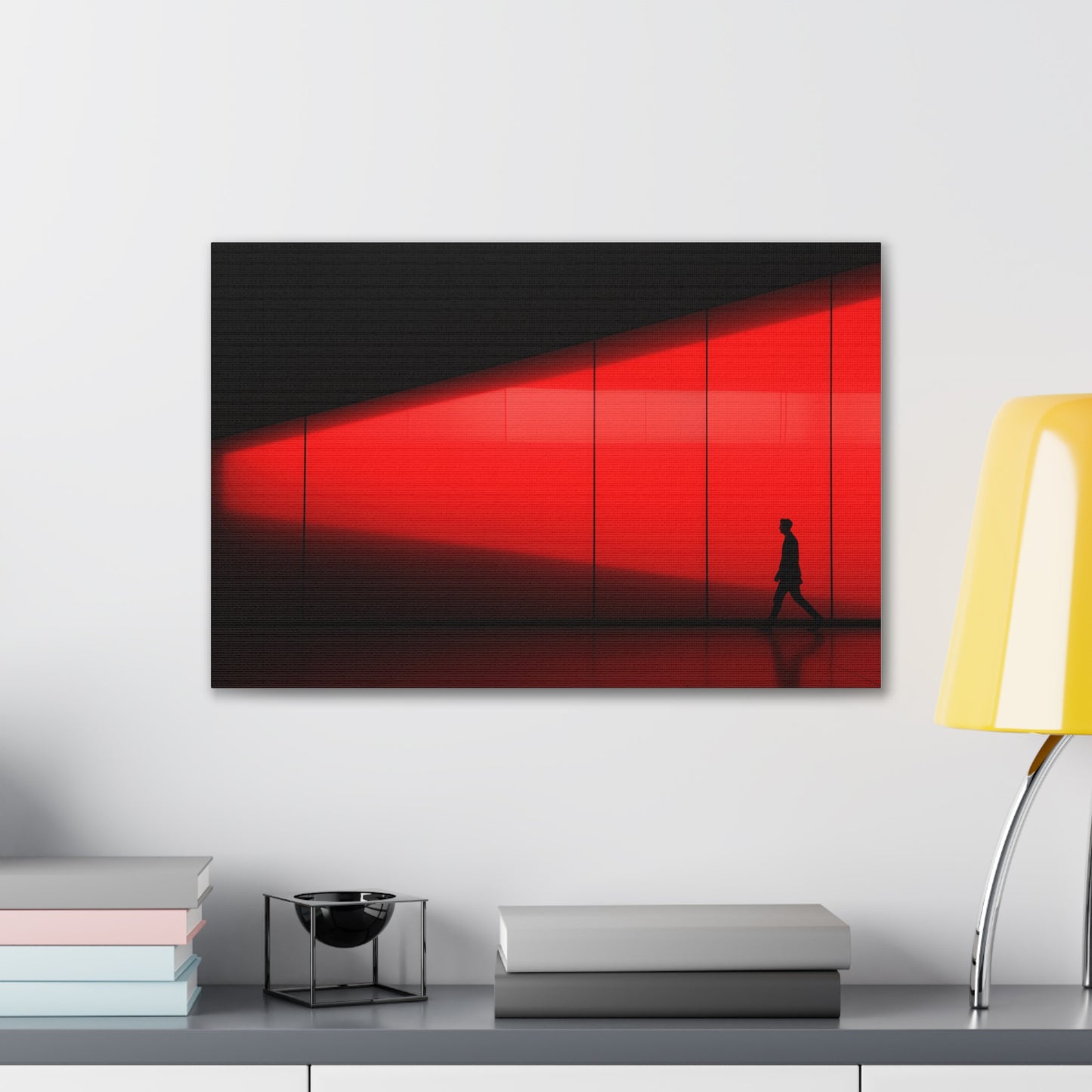Solitude in Red- Minimalist Canvas Wall Art