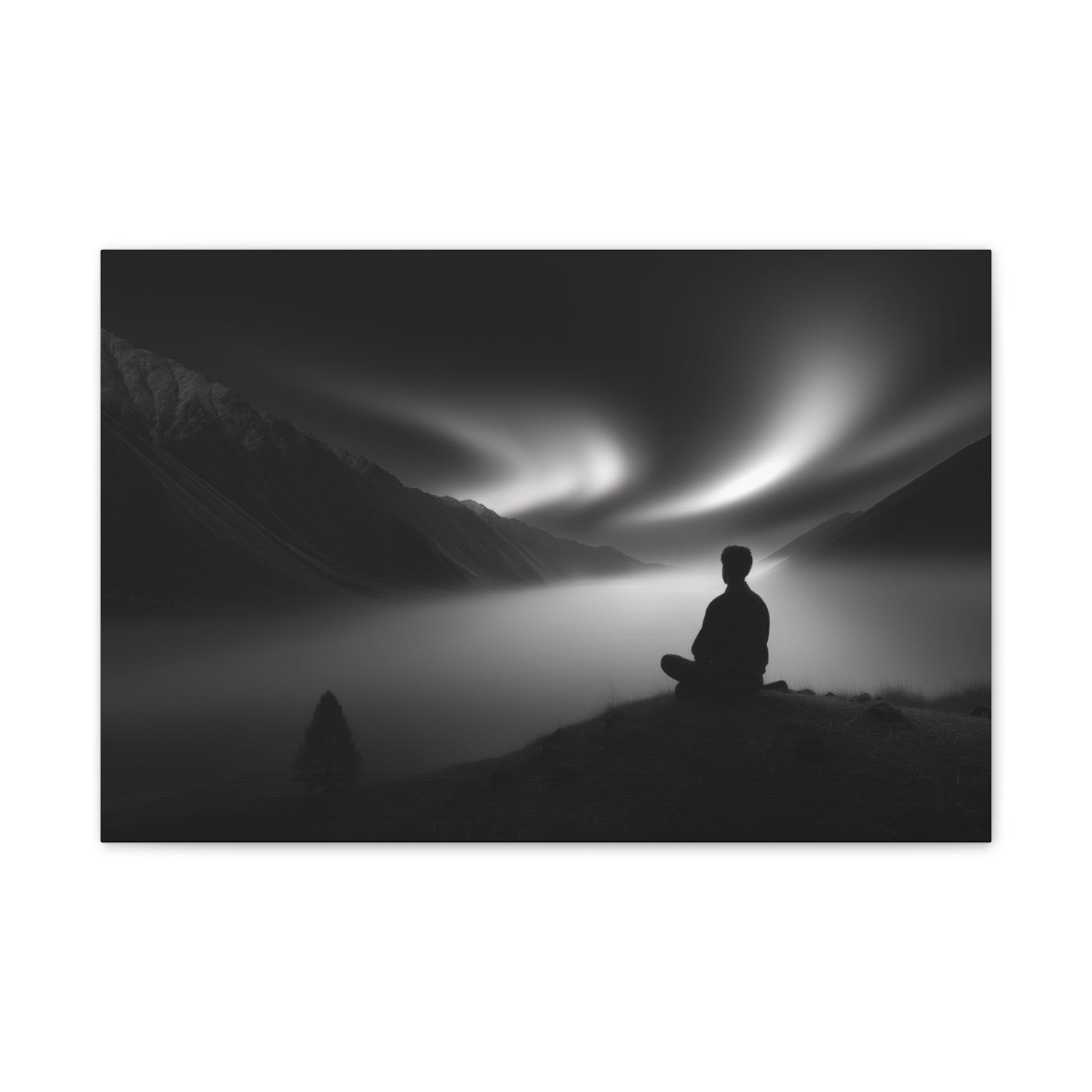 Serene Aurora Meditation Canvas - Mindfulness & Yoga Room Decor