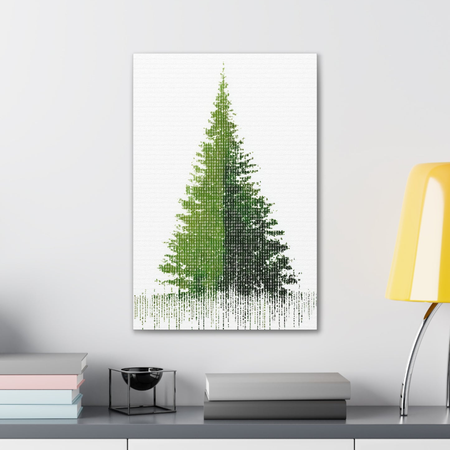 Pine Tree Mode Canvas Stretched Art — 0.75" Woodland Wall Decor
