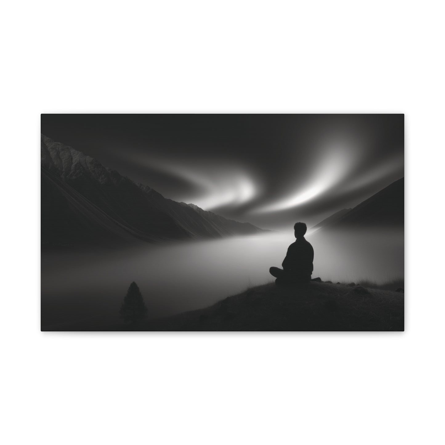Serene Aurora Meditation Canvas - Mindfulness & Yoga Room Decor