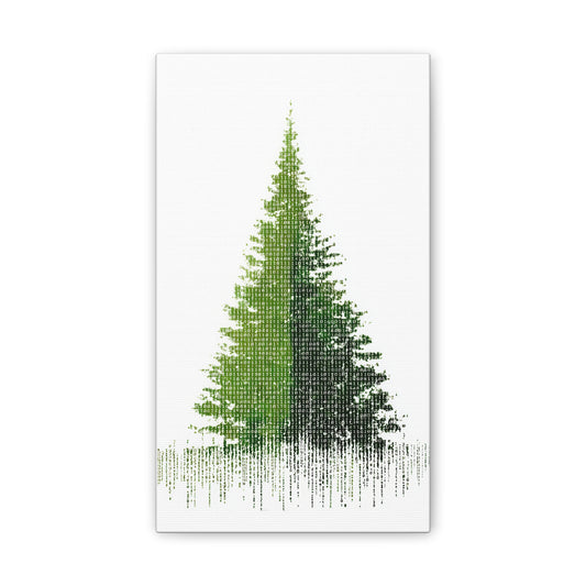 Pine Tree Mode Canvas Stretched Art — 0.75" Woodland Wall Decor