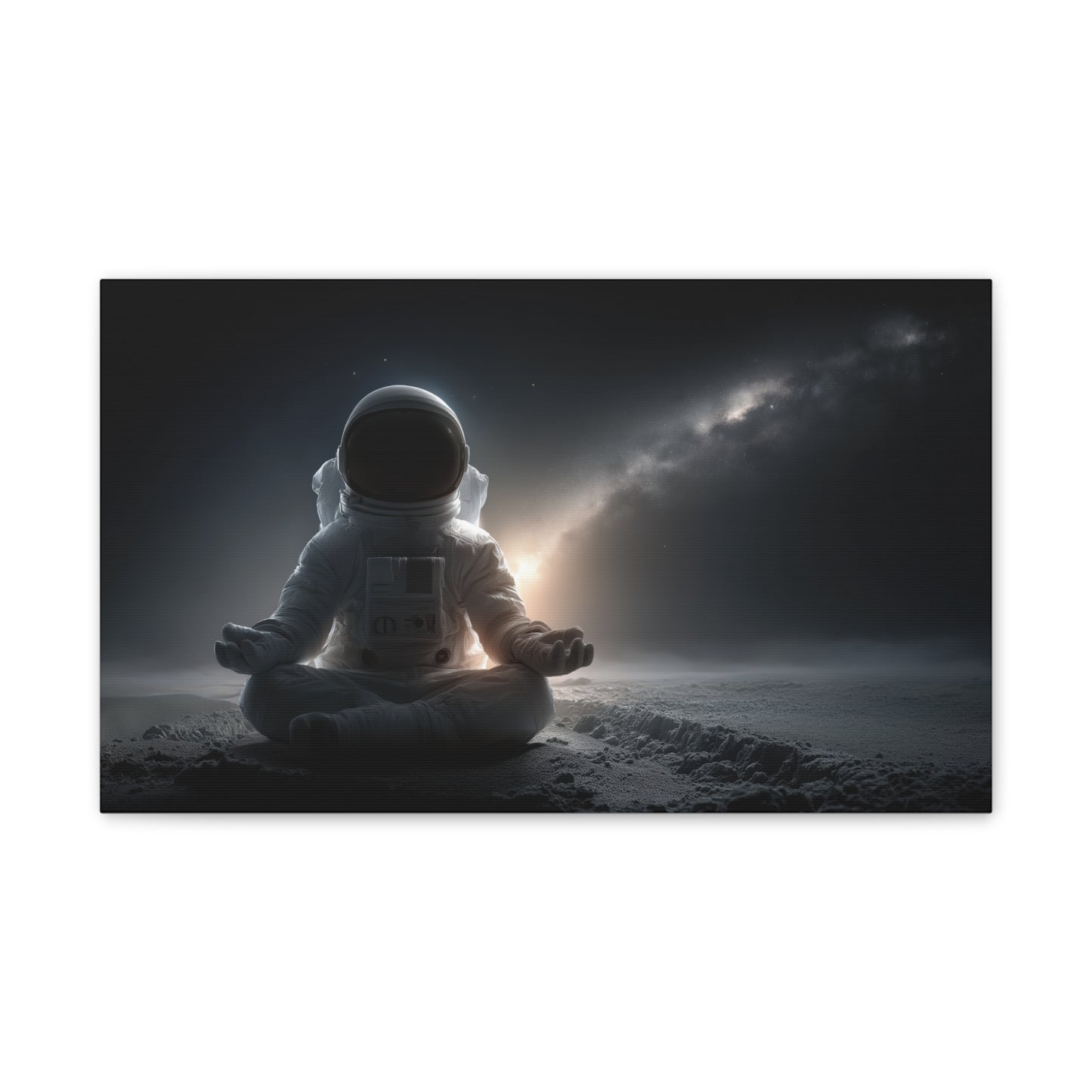 Meditating Astronaut Canvas Wall Art — Space Galaxy Zen Stretched Canvas