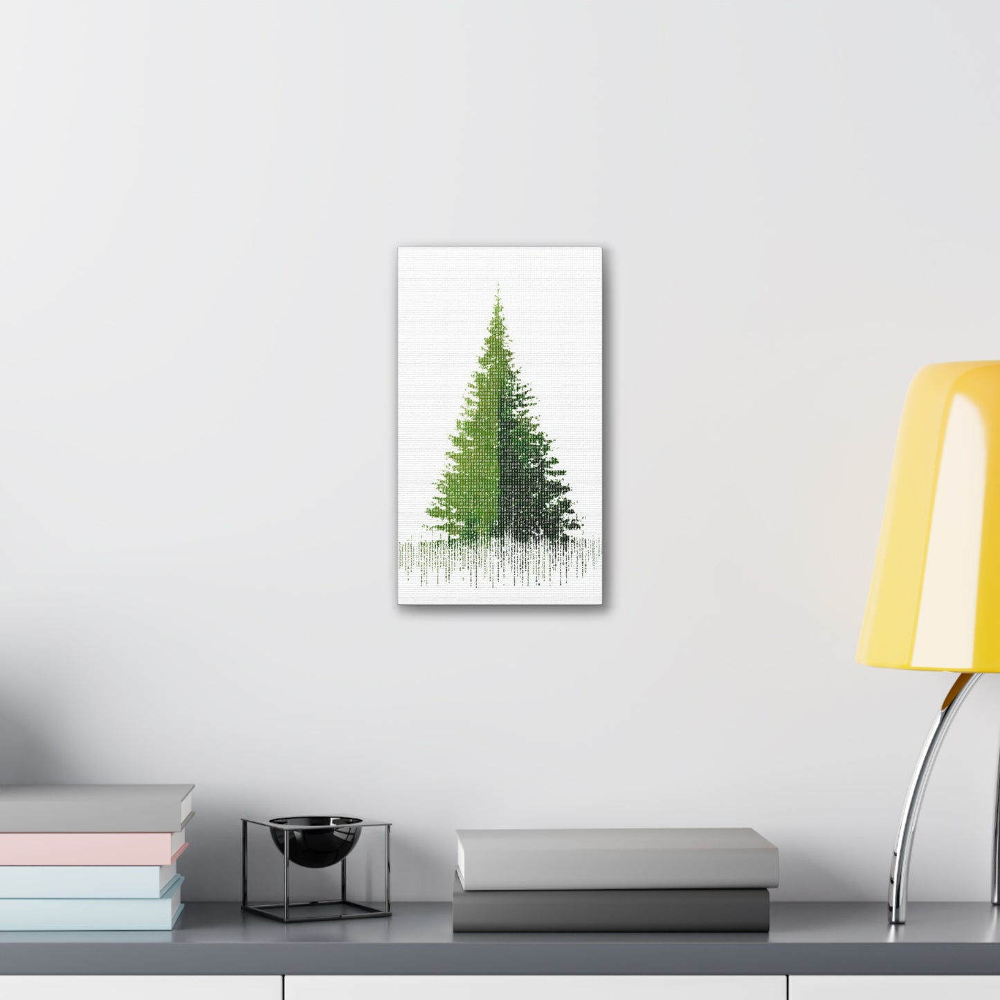 Pine Tree Mode Canvas Stretched Art — 0.75" Woodland Wall Decor
