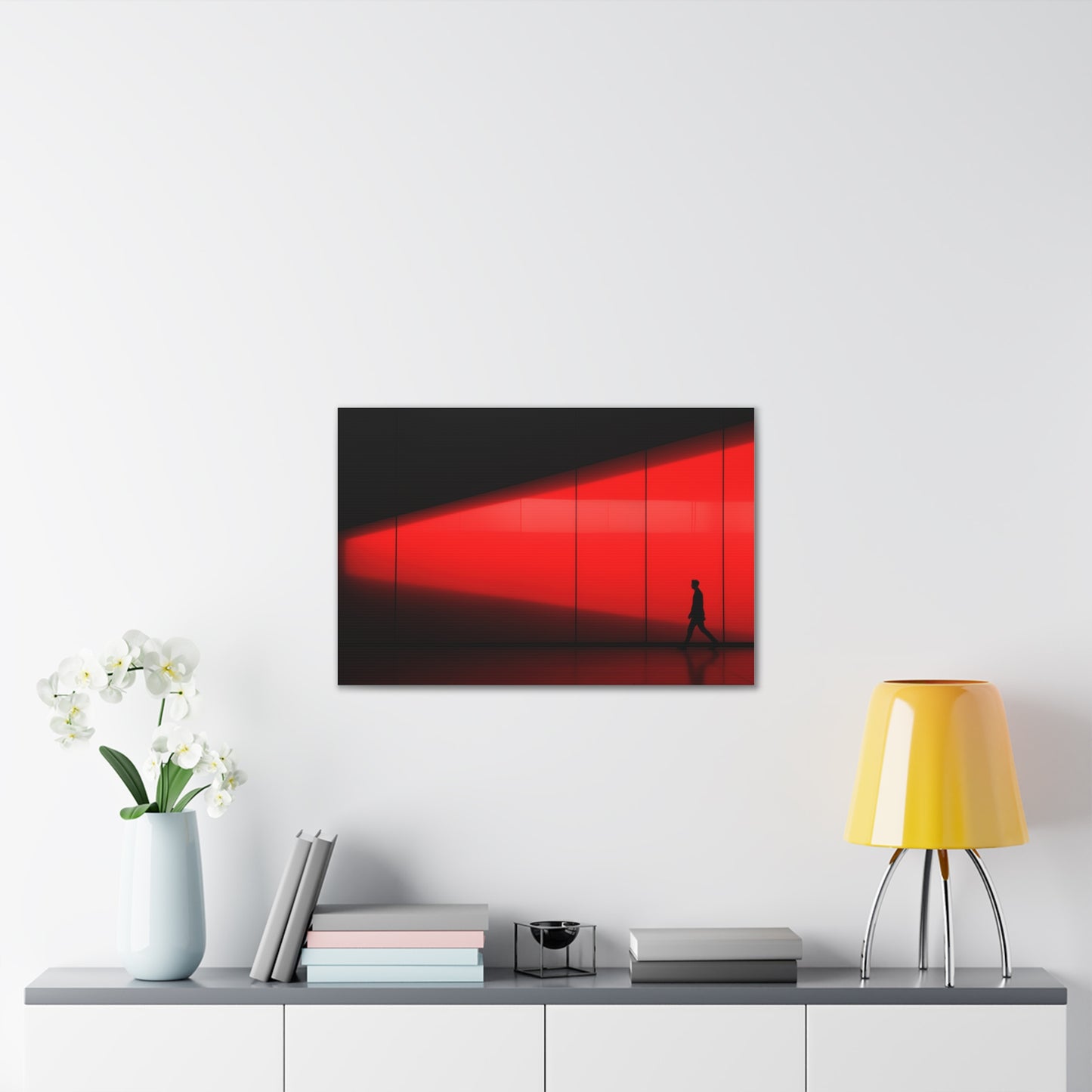 Solitude in Red- Minimalist Canvas Wall Art