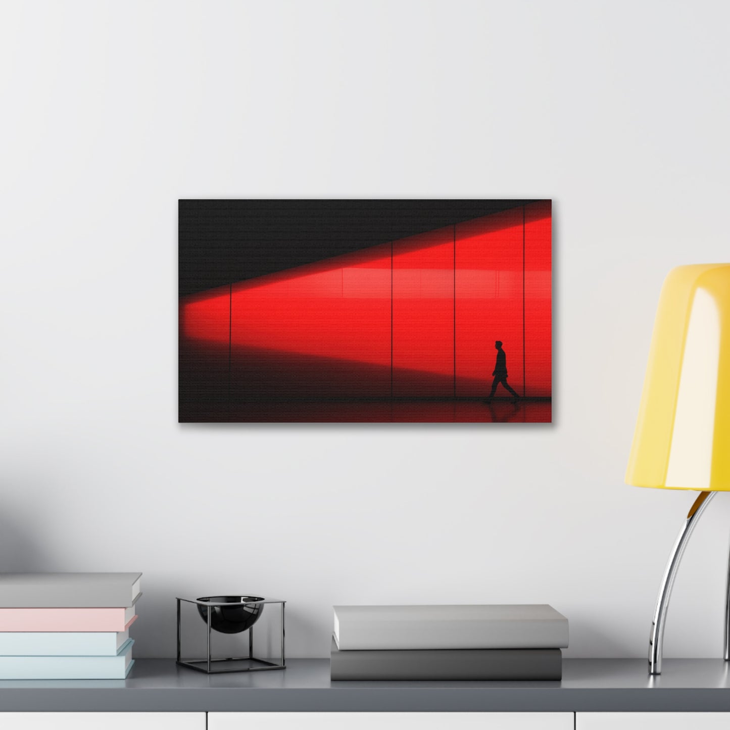 Solitude in Red- Minimalist Canvas Wall Art