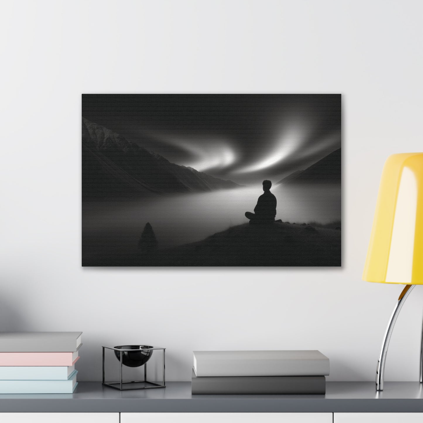 Serene Aurora Meditation Canvas - Mindfulness & Yoga Room Decor