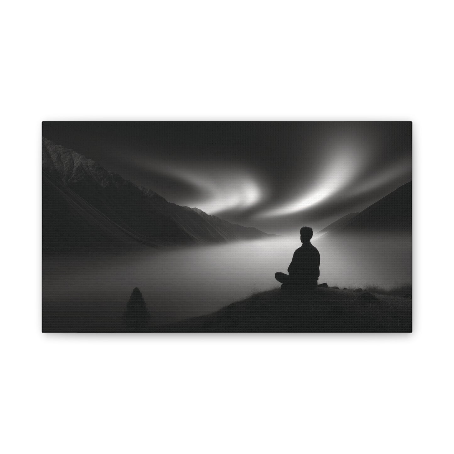 Serene Aurora Meditation Canvas - Mindfulness & Yoga Room Decor