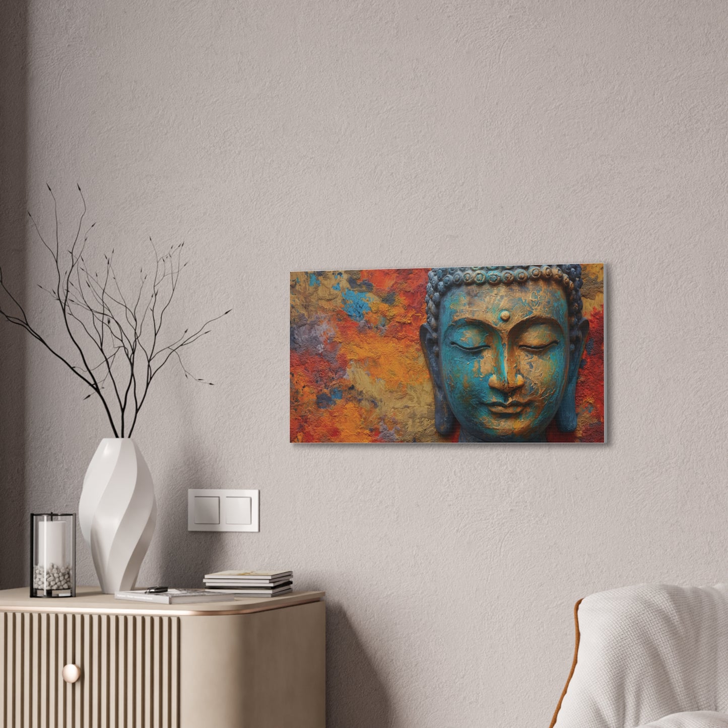 Serene Buddha Canvas Wall Art – Colorful Meditation Decor