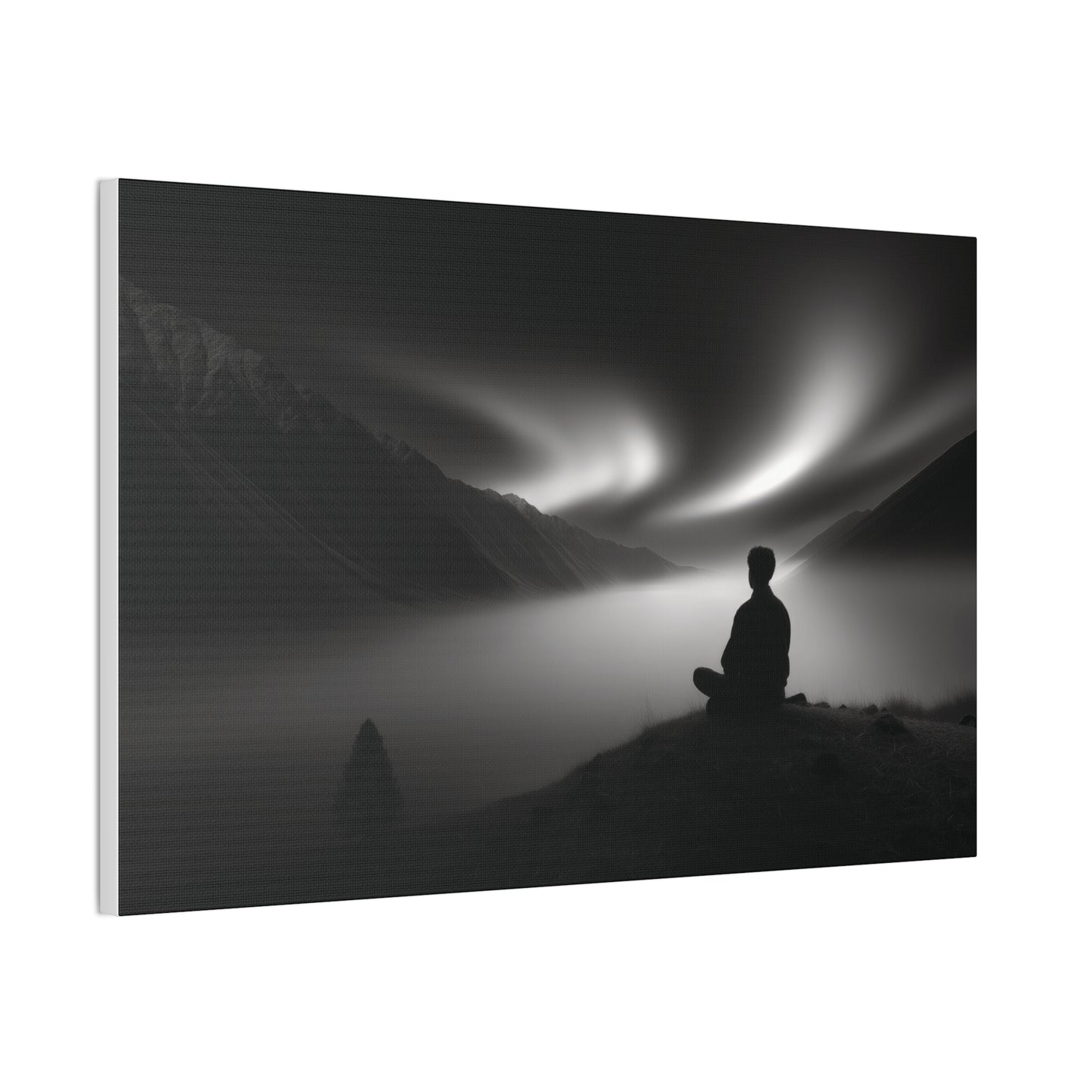 Serene Aurora Meditation Canvas - Mindfulness & Yoga Room Decor