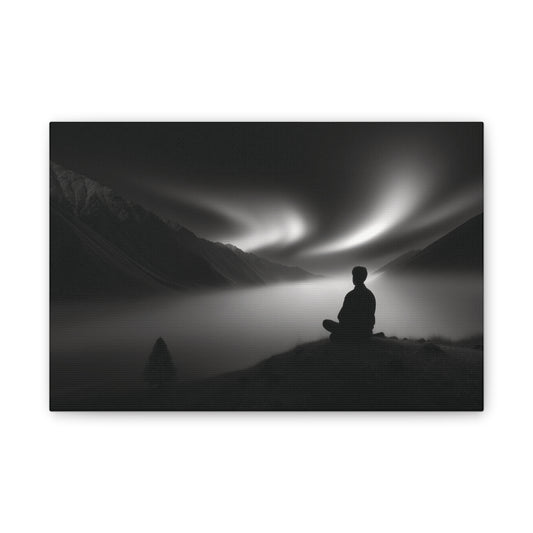 Serene Aurora Meditation Canvas - Mindfulness & Yoga Room Decor