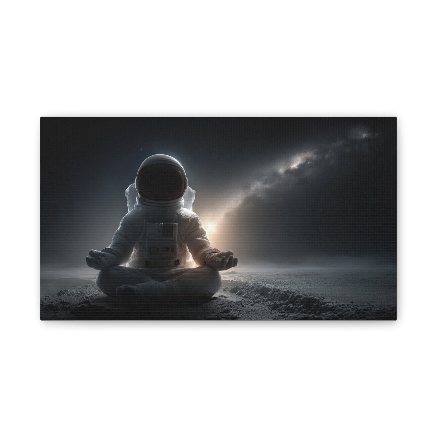Meditating Astronaut Canvas Wall Art — Space Galaxy Zen Stretched Canvas