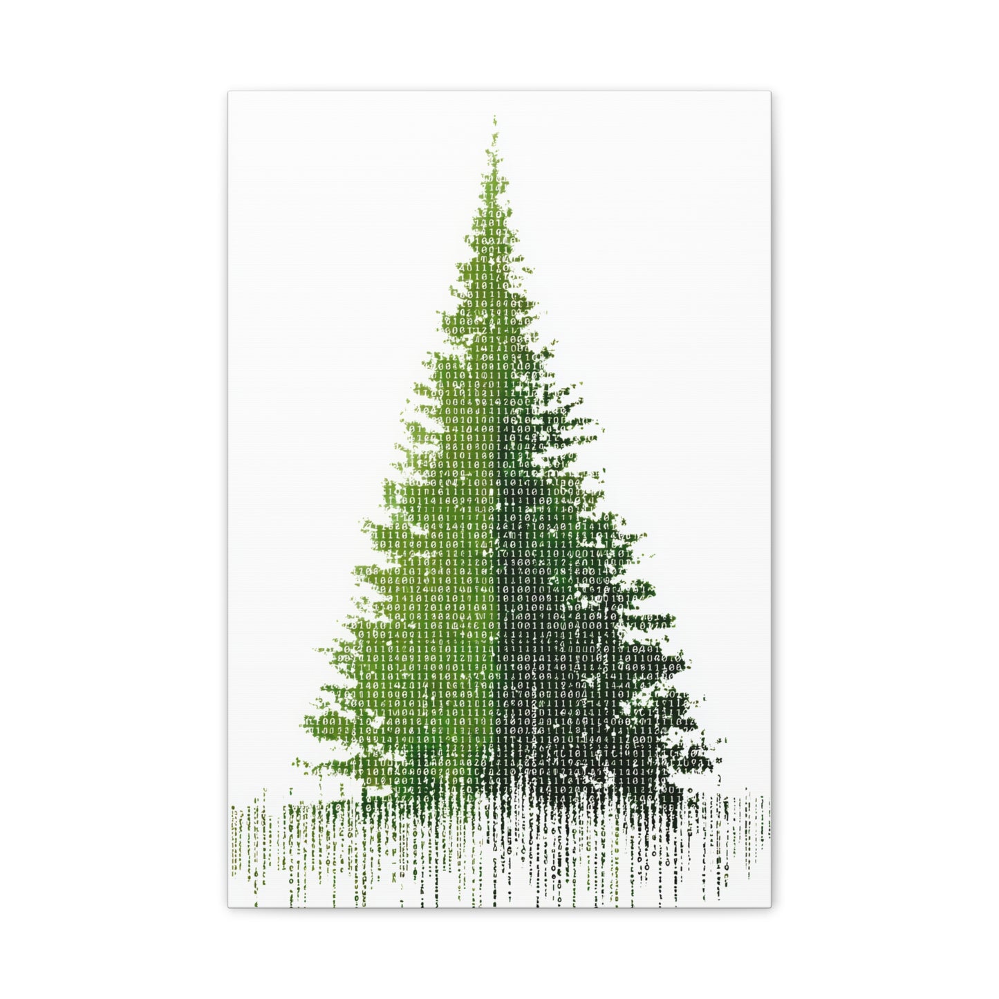 Pine Tree Mode Canvas Stretched Art — 0.75" Woodland Wall Decor